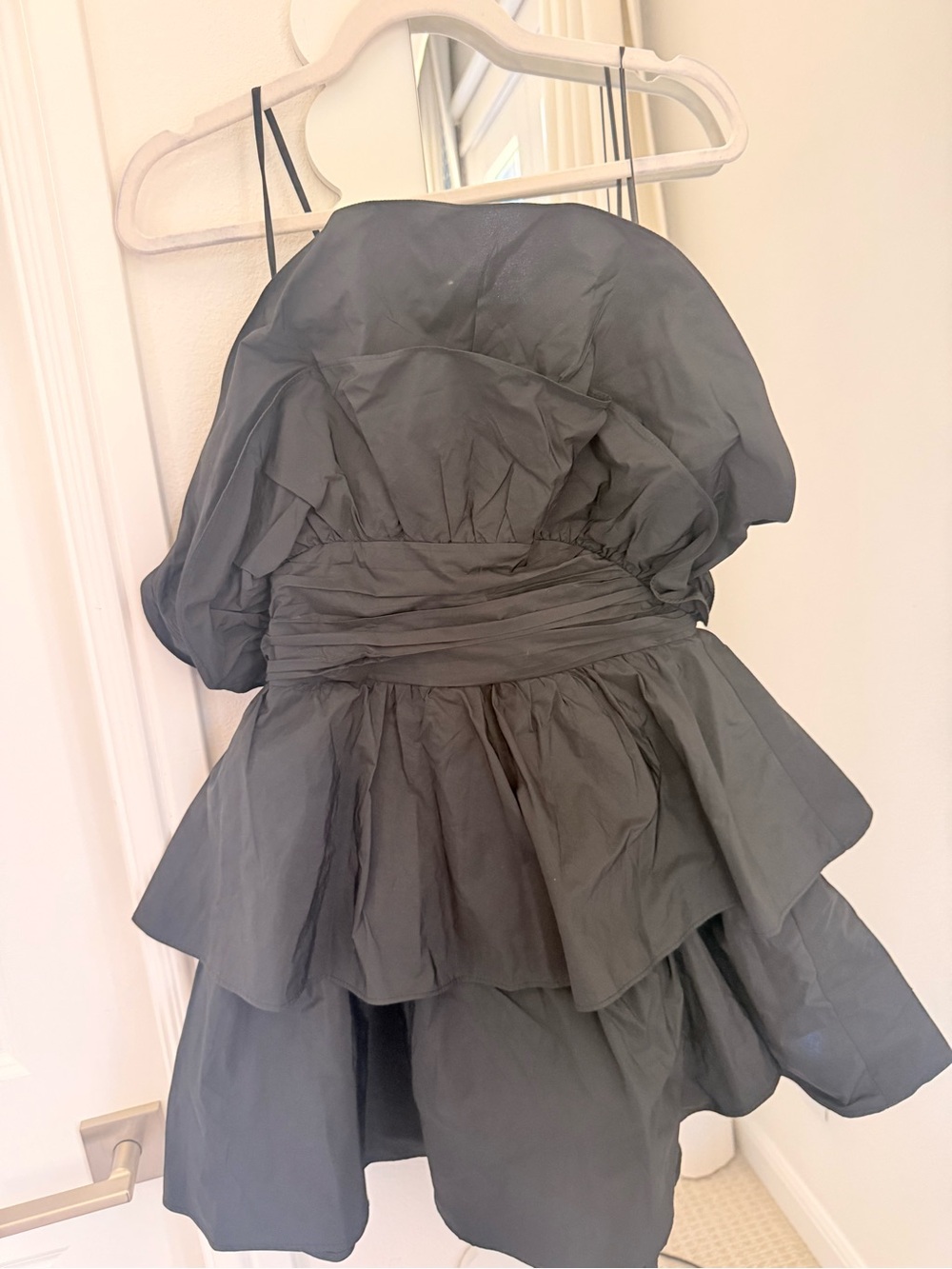 Zara Black Strapless Layered Mini Dress